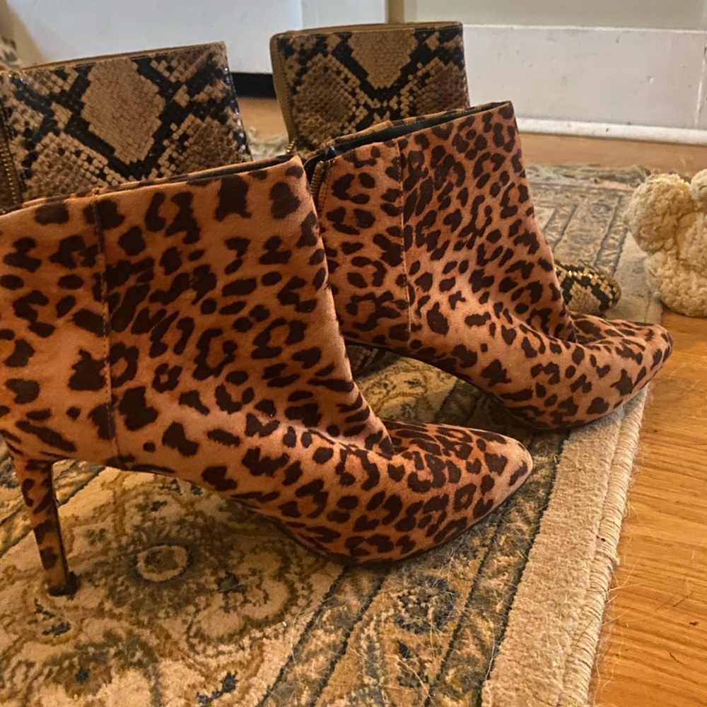 Express - cheetah print heel booties - size 7.5